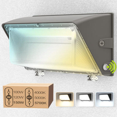 Aulace Led Wall Pack Light 150W/120W/100W 3 Cct 4000K/5000K/5700K Tunable