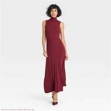 Women's Knit Midi Shift Dress - A New Day Burgundy S *SEE DEAL!!!*