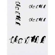 4 x 'Walking Penguins' Temporary Tattoos / Transfers (TO00013060)