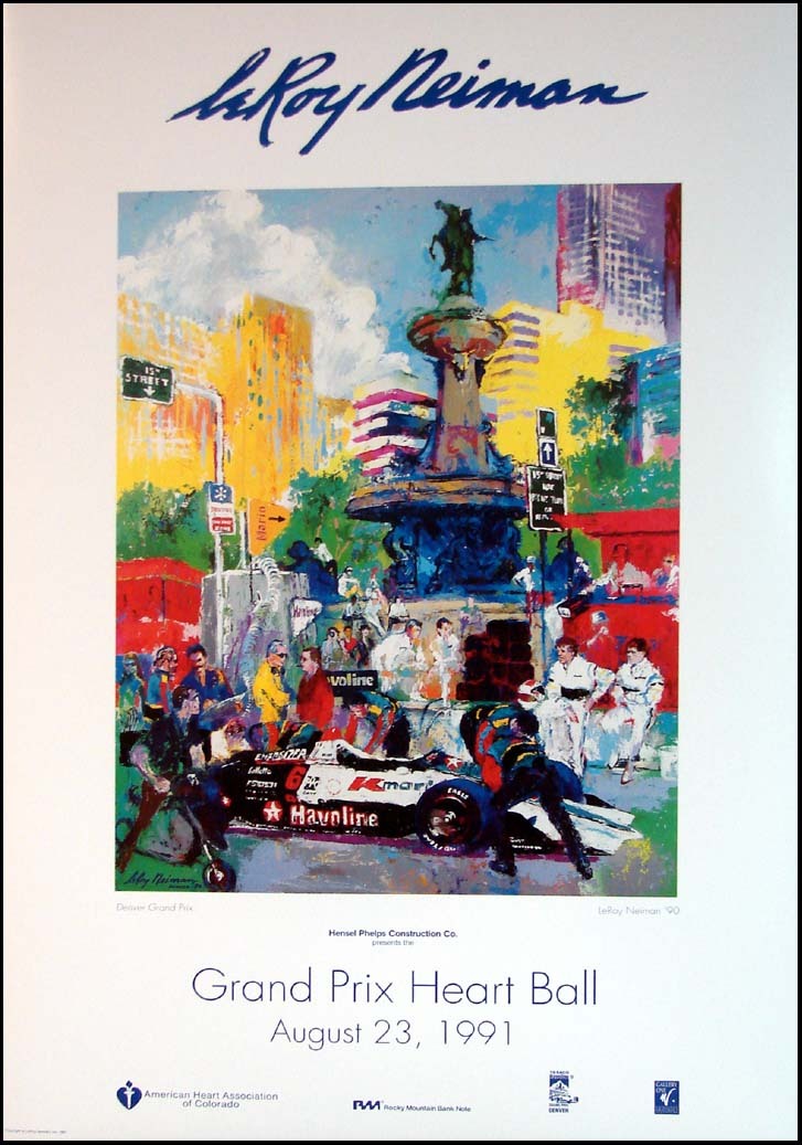 LeRoy Neiman Poster Denver Grand Prix Heart Ball car race POSTER