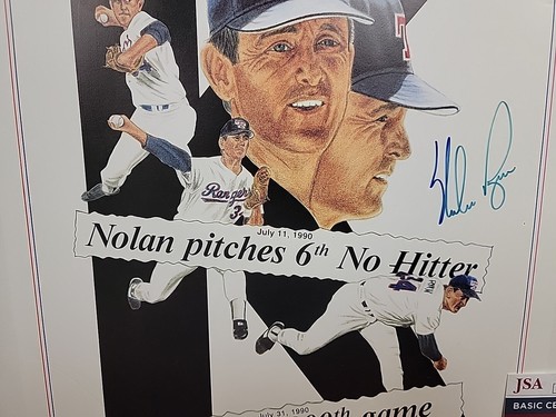Absolutely incredible Nolan Ryan UNIQUE ARTIST PRINT AUTOGRAPHED AUTO SIGNED JSA - Picture 3 of 10