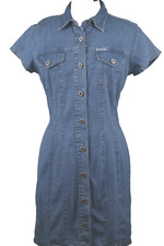 Guess Juniors Size 11 Denim Dress Button Front Made in U.S.A. 1990's MTV Country