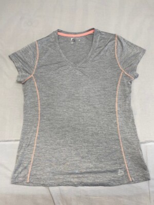 RBX Performance Womens Shirt Gray Short Sleeve Contrasting