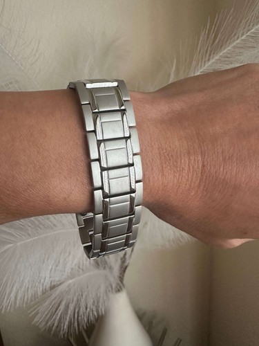 Elegante Pulsera Magnética Gigante Plata Hombres Mujeres Renovar Energía Balance Power Joy - Imagen 4 de 10
