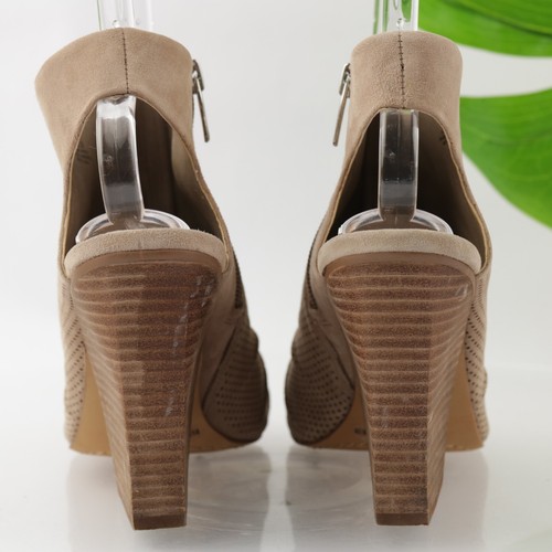 Vince Camuto Women's Kentvi Sandal Bootie Size 8.5 Taupe Tan Block Heel Open Toe - Picture 7 of 12