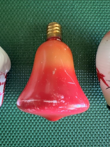 4 Vtg Christmas Milk Glass Light Bulb Ornaments Japan Bell Lantern+ Untested - Picture 7 of 16