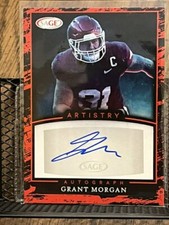 GRANT MORGAN 2022 SAGE ARTISTRY RED PARALLEL ROOKIE ARKANSAS AUTOGRAPH AUTO RC!!