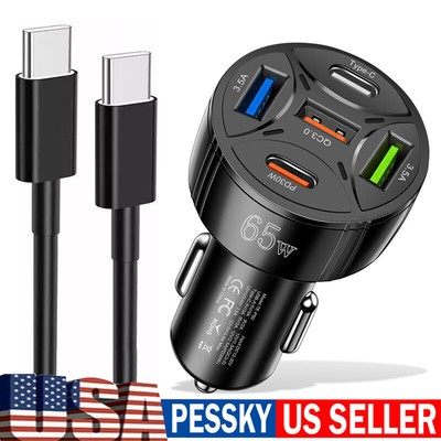 65W Super Fast Car Charger Adapter For Samsung A55 A35 A25 A15 A54 A34 A24 A14