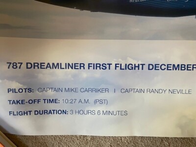 Boeing 787 Dreamliner First Flight Poster / December 15, 2009