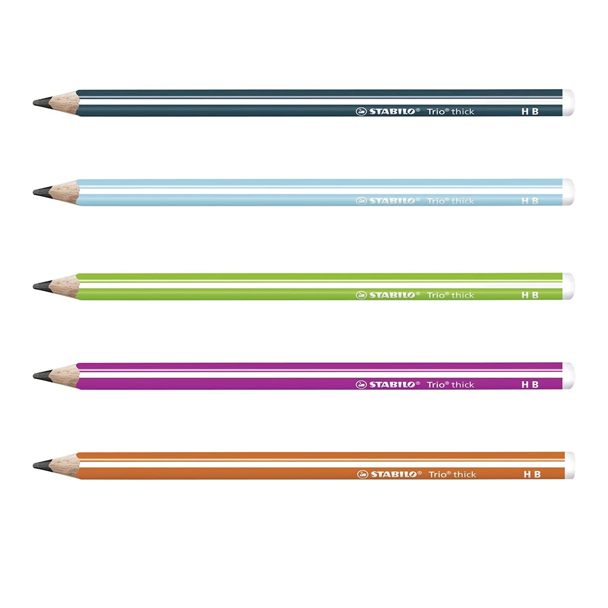 Stabilo Trio Thick Easy Grip Pencils - Set of 3 HB Pencils - 5