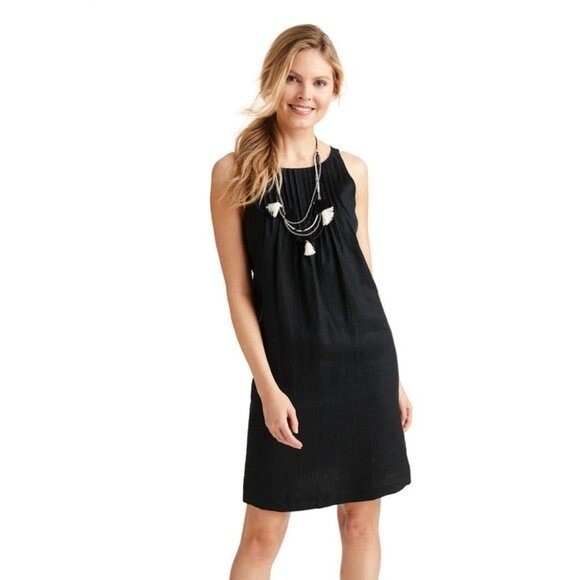 Vineyard Vines Dresses | Nwt Vineyard Vines Linen Pintuck Swing Dress Size 2 | Color: Black | Size: 2 | Southernstyles1'S Closet