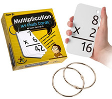 Multiplication Flash Cards - 169 Hole Punched Math Cards for Ages 8 