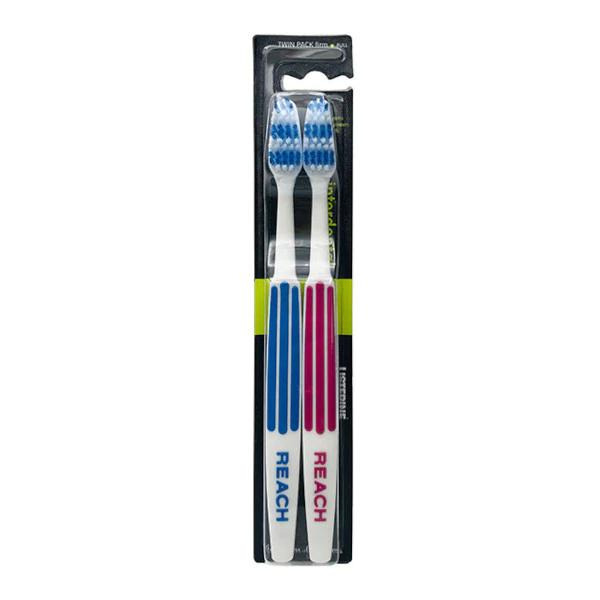 Listerine Reach Interdental Firm Adult Oral Toothbrush, Duo Pack x 4 (8