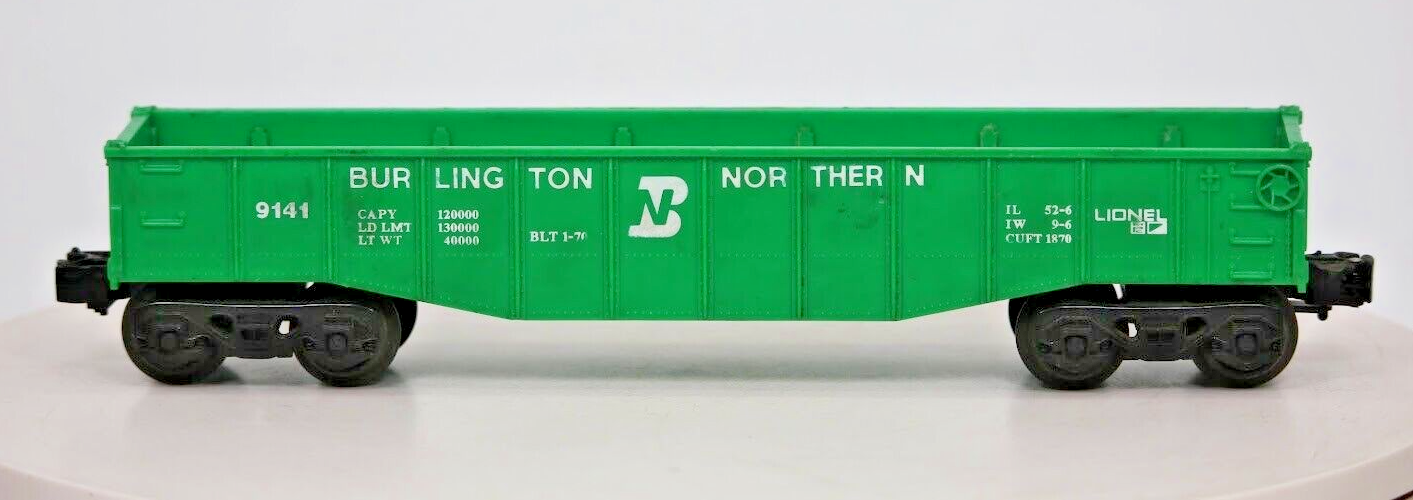 Vintage O Scale Lionel MPC Burlington Northern Gondola Car 9141 9.5 Inches Long