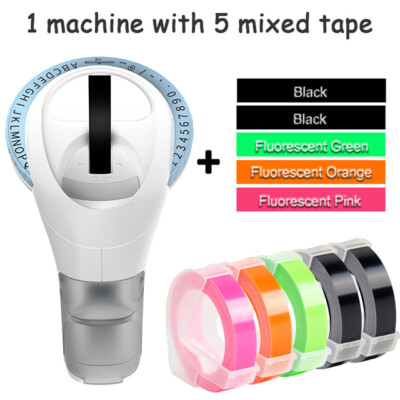 DYMO Omega Präge-Beschriftungsgerät +5 x Schriftband 9mm Embossing Label Maker