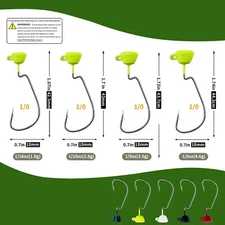 20 Pcs Reaction Tackle Tungsten Mushroom Head Ned Rig Shroom Jig Heads 1.8g-4.6g