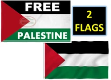 Palestine Flags 2-IN-1 BIG Free PALESTINE 3 Ft x 5Ft Jerusalem Gaza Quds Gift