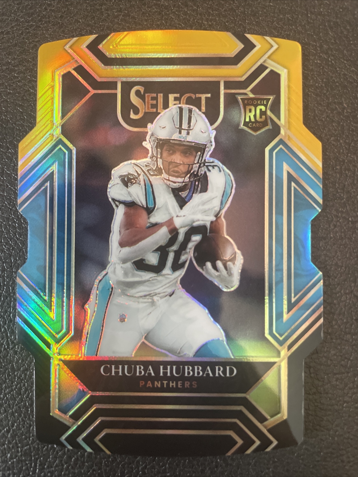 2021 Select Club Level Chuba Hubbard Black & Gold Die Cut #276 RC