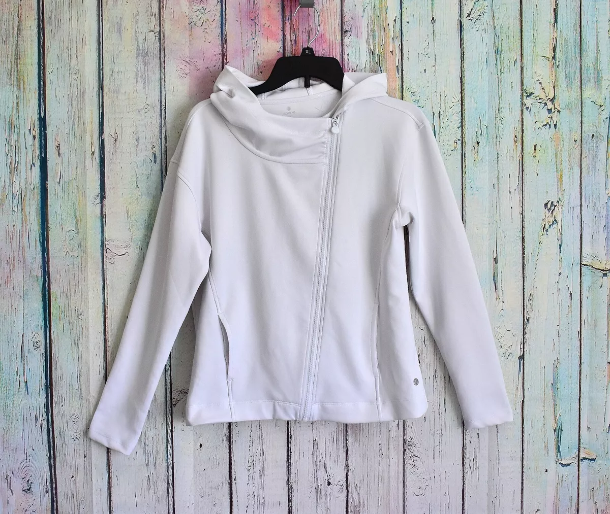 Women's Apana Full Zip Jacket Activewear Hoodie MEDIUM White PRE-OWNED