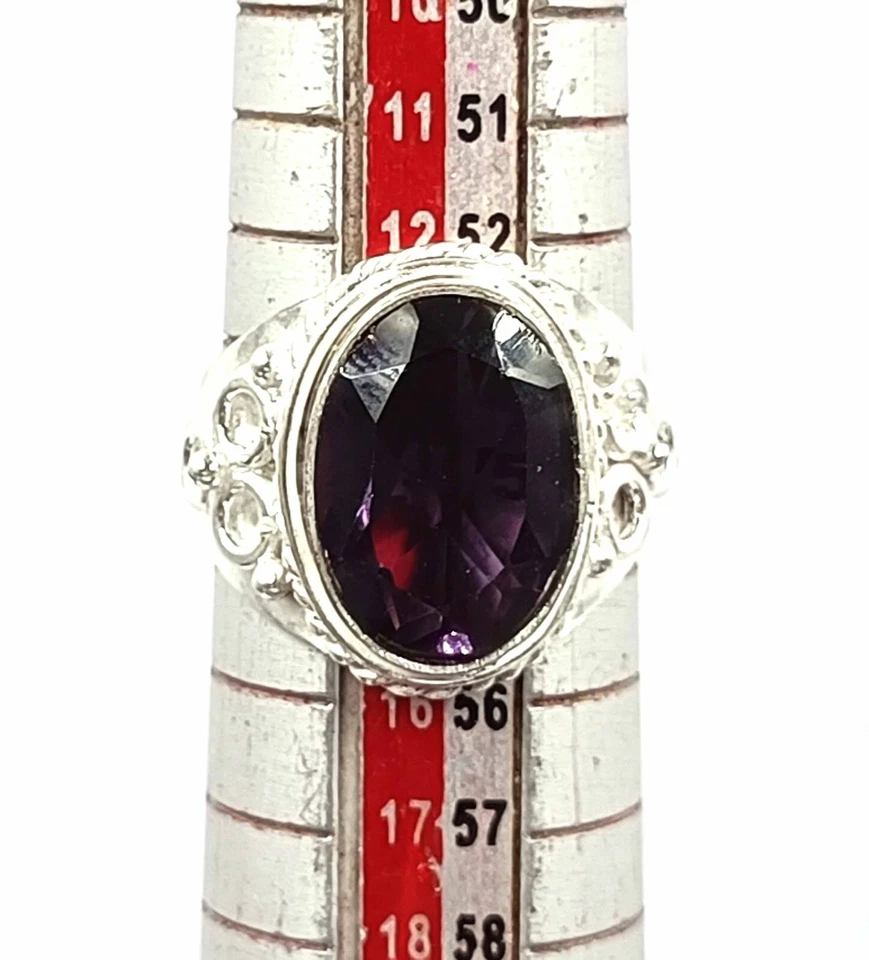 New Sale!! 21-23 Ct Certified Gems Purple Amethyst 925 Sterling Silver Ring JKF - Image 3 of 4
