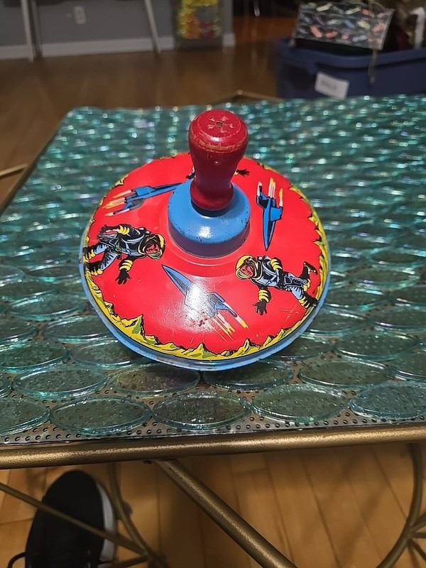 Vintage 1960's BUCK ROGERS Metal Spinning TOY TOP Ohio Art