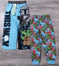 Lego Star Wars Pajamas Kids X-Small 4-5 Mandalorian Baby Yoda PJ Bottoms Boys