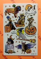 Costumed Dogs & Cats Halloween Stickers Sheet American Greetings