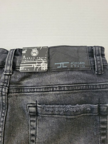 NEW KID'S JORDAN CRAIG KIDS DENIM SHORTS (BLACK SHADOW) RIPPED SIZE 14 - Picture 6 of 6