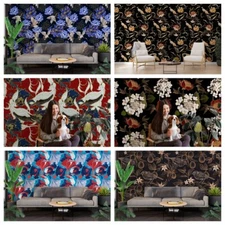 3D Bird Flowers Patten Self-adhesive Wallpaper Removable Wallpaper Wall Mural