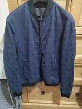 MENS DG EMPORIO ARMANI NAVY BLUE JACQUARD BOMBER JACKET SZ M IT 50 BNWT RRP £780