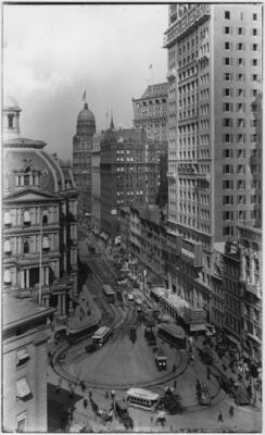 Manhattan NY Park Row ca 1898 The Park Row Building under cons- 1900 Old Photo