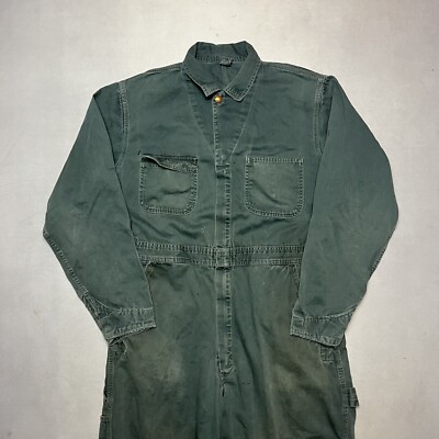 Vintage 60s Powerhouse Coverall Green Talon Zipper Workwear