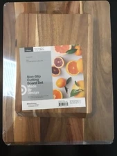 2pc Acacia Wood Nonslip Cutting Board Set - Made By Design