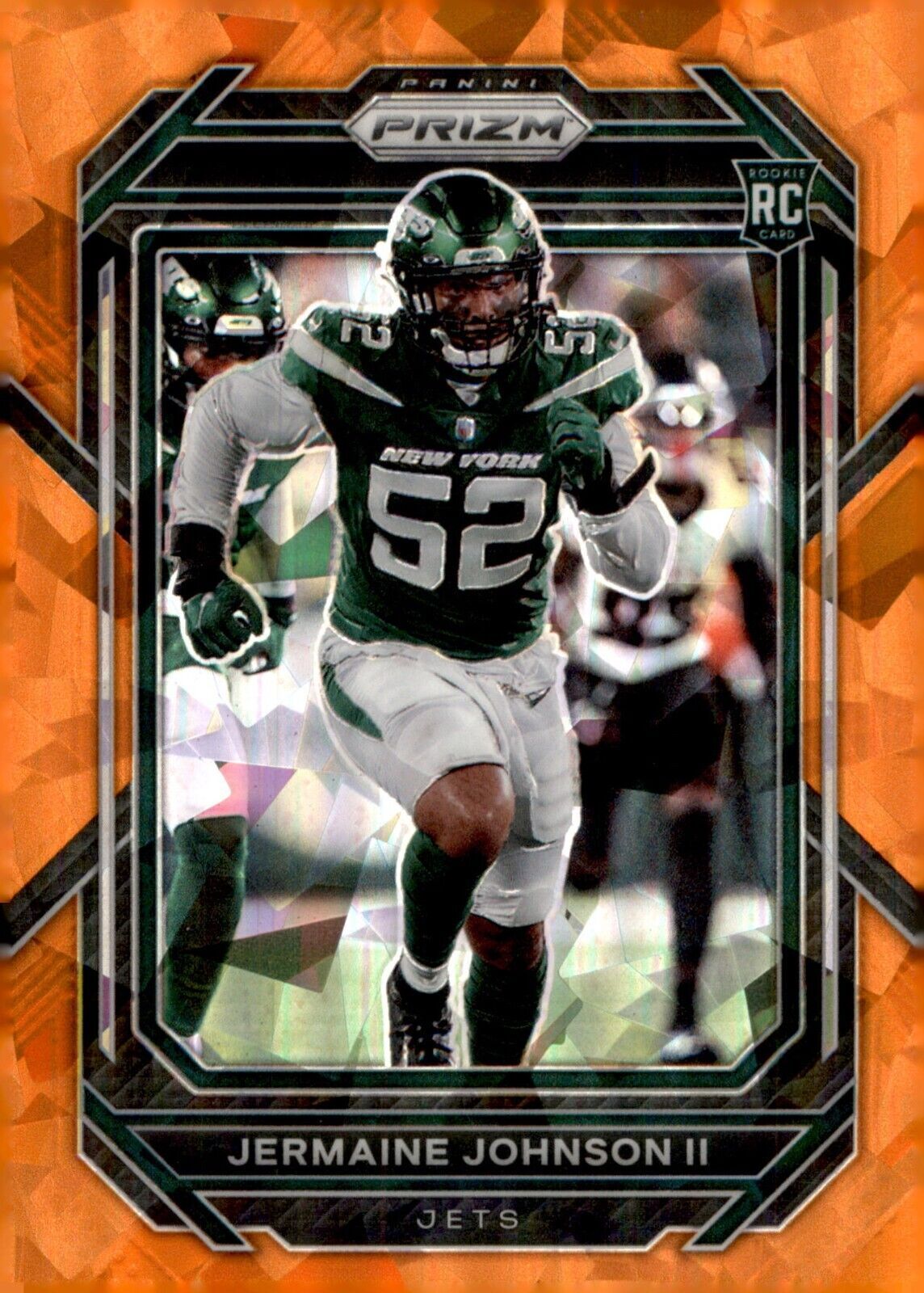 2022 Panini Prizm Orange Ice Prizm #375 Jermaine Johnson II (RC)