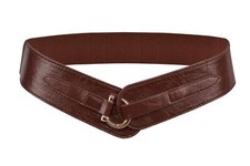 Women Girl Leather Waist Belt Fashion Hook Design Buckle Wide Chic Elastic St...