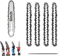 6 Inch Chainsaw Chain and Guide Bar, Replacement Chain Saw Bar and Chains for 6