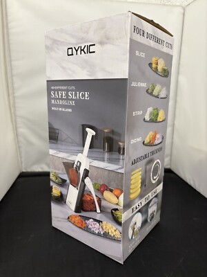 QYKIC Sicher Schneidemandoline Eingebaute Klingen Lebensmittelschneider 4 Schneidemodi - Grün