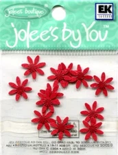 Red Starflower 12/pack, Jolees by You Scrapbooking Paper Flowers -Cards- Crafts