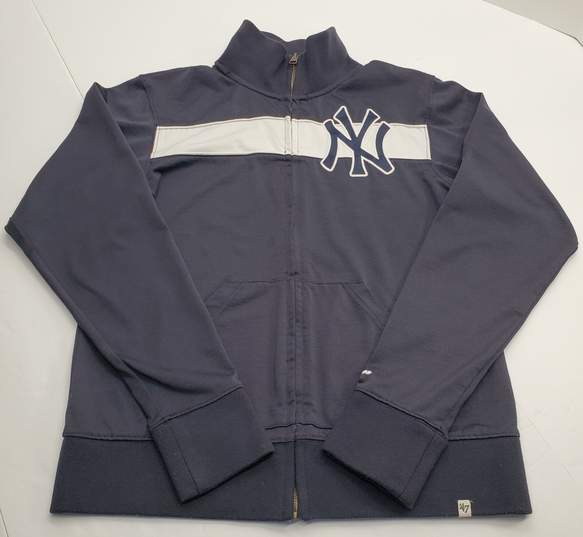 47 Brand Mens Jacket Large Blue Navy New York Yankees Full