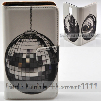 For Samsung Galaxy Note Series - Disco Ball Theme Print Wallet Phone Case Cover