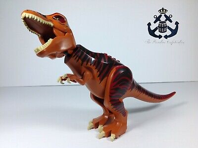 Lego Dark Orange Dinosaur Tyrannosaurus rex (T-rex) w/ Dark Red Back TRex02  Dino | eBay
