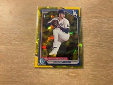 2024 Bowman Draft Sapphire Brooks Auger Yellow Sapphire 21/75 SP LA Dodgers
