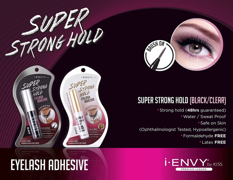 2PACK x I ENVY by KISS SUPER STRONG HOLD EYELASH ADHESIVE GLUE CLEAR KPEG06 - Image 3 of 4