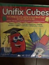 Educational Resources Unifix Cubes Set Math Counting Toys 100 Pk Colorful EUC