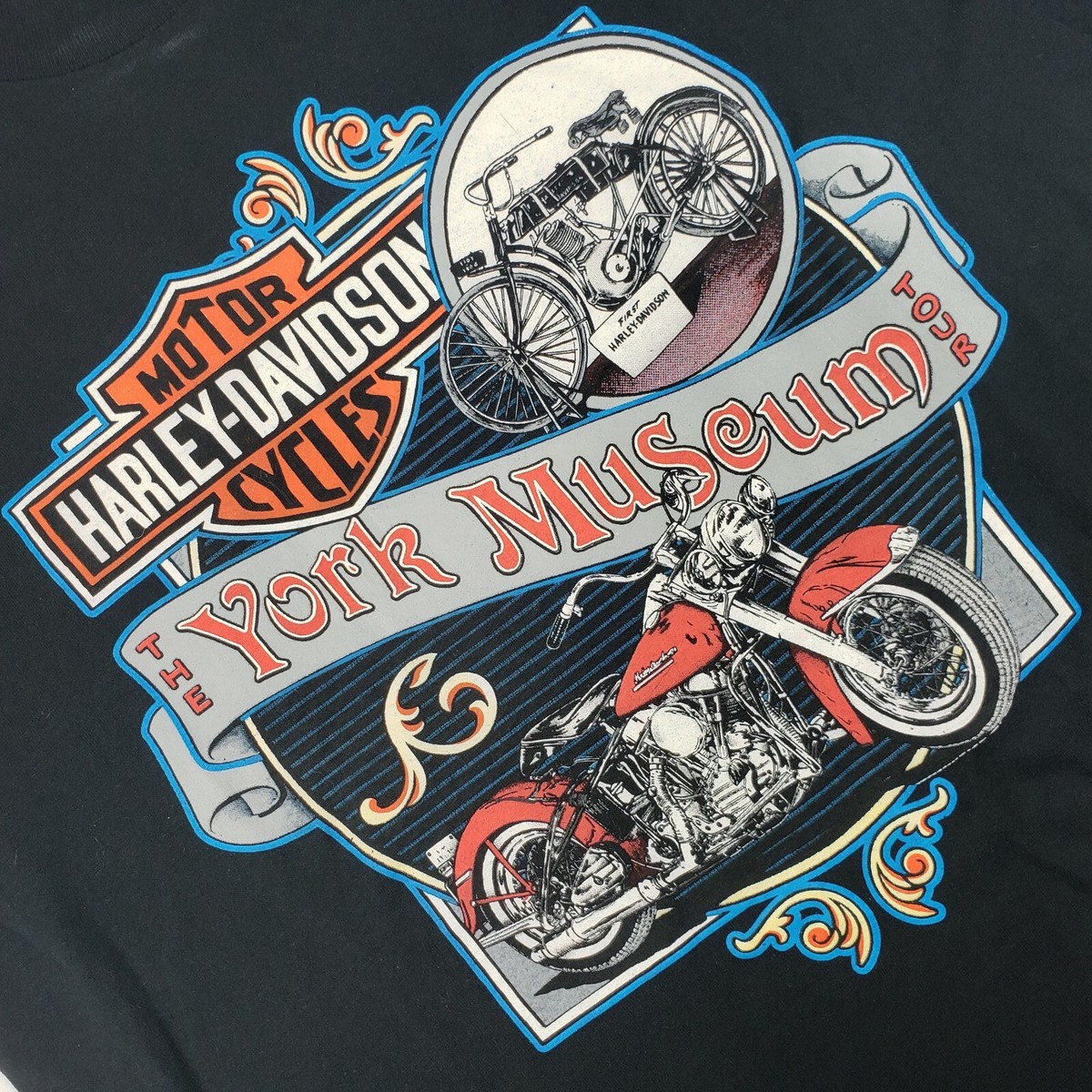 Vintage 1992 Harley Davidson York Museum T Shirt Single Stitch