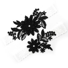 Black Garters for Bride Wedding Garter for Bride Accessories Thigh Garter Bac...