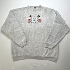 Mickey Unlimited Disney Mickey Minnie Embroidered Sweatshirt Adult Size XL VTG