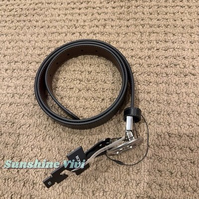 Coach CZ444 Buckle Cut-To-Size Belt, 25 Mm Silver/Black NWT Coach Signature Buckle Cut To Size Belt 25 Mm CZ444  main image 4