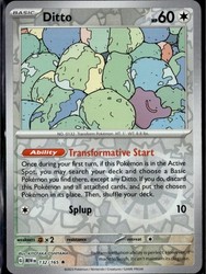 Ditto 132/165 Reverse Holo Rare - Scarlet & Violet 151