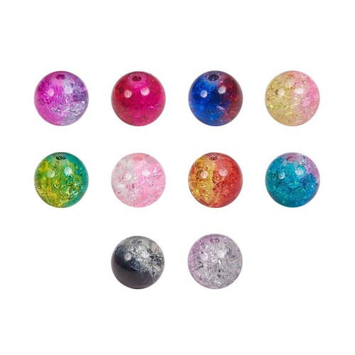  200PC Crack Bead Set 8mm Glasperlen Handgemachte Perlen Schmuck Zubehör für die - Bild 8 von 11